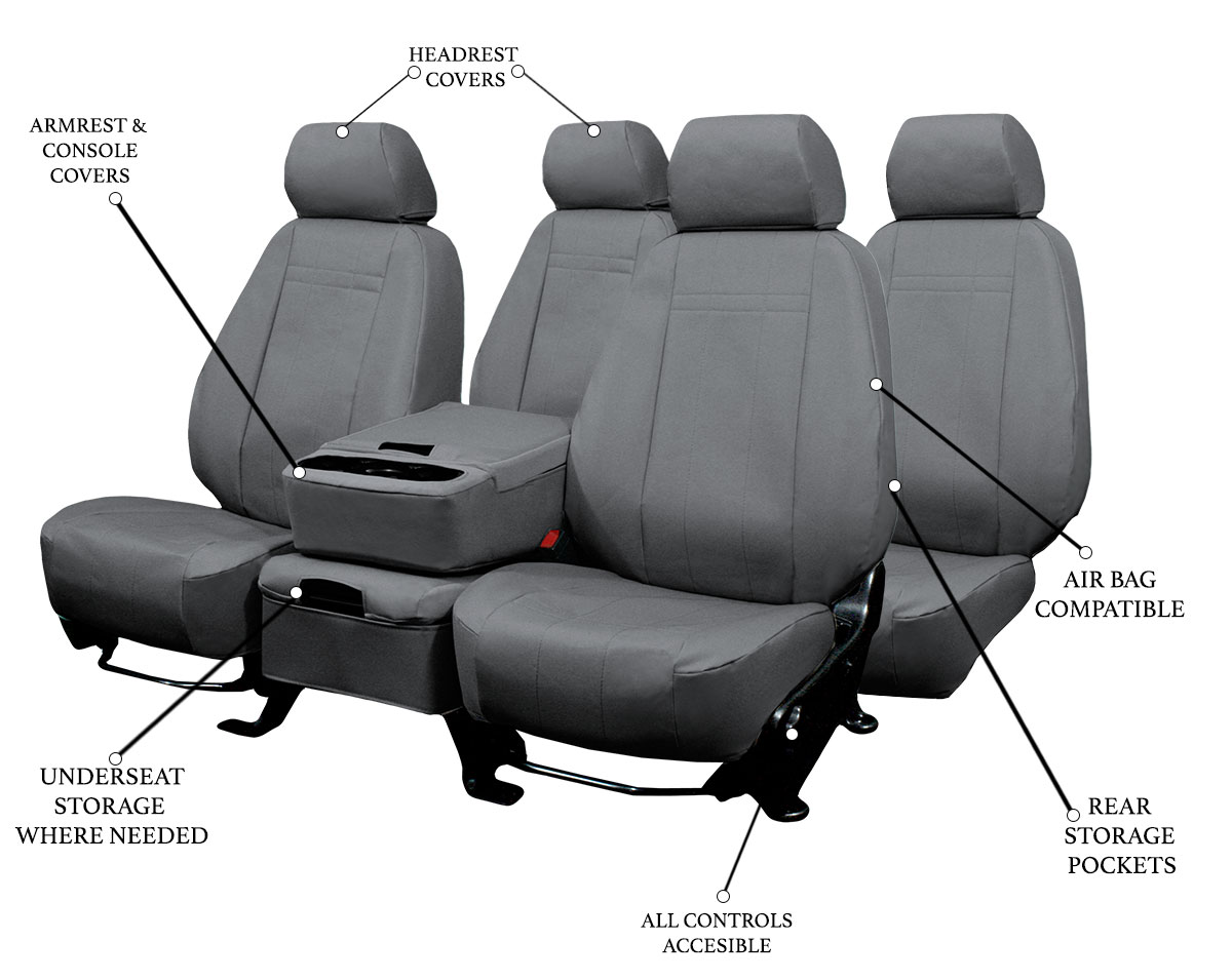 GINGER掲載商品】 HAPPYセレクトショップCovercraft Custom-Fit Rear-Second Seat Bench  SeatSaver Covers Polycotton Fabric, Misty Grey
