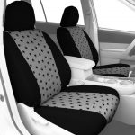 Black Trim Pet Print Seat Covers Light Grey 08AA