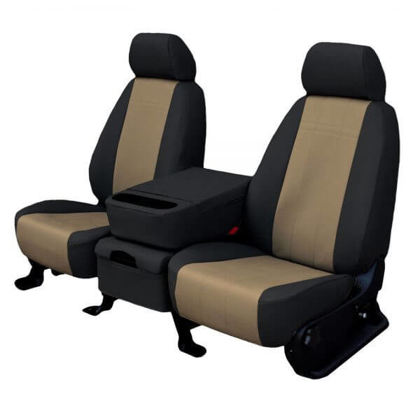 Beige Luxury Leatherette Sporty Handmade Car Seat Covers for