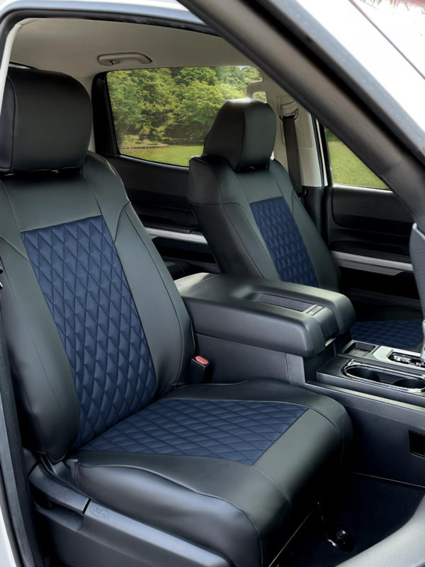 Black Trim & Blue Quilted Insert seat covers