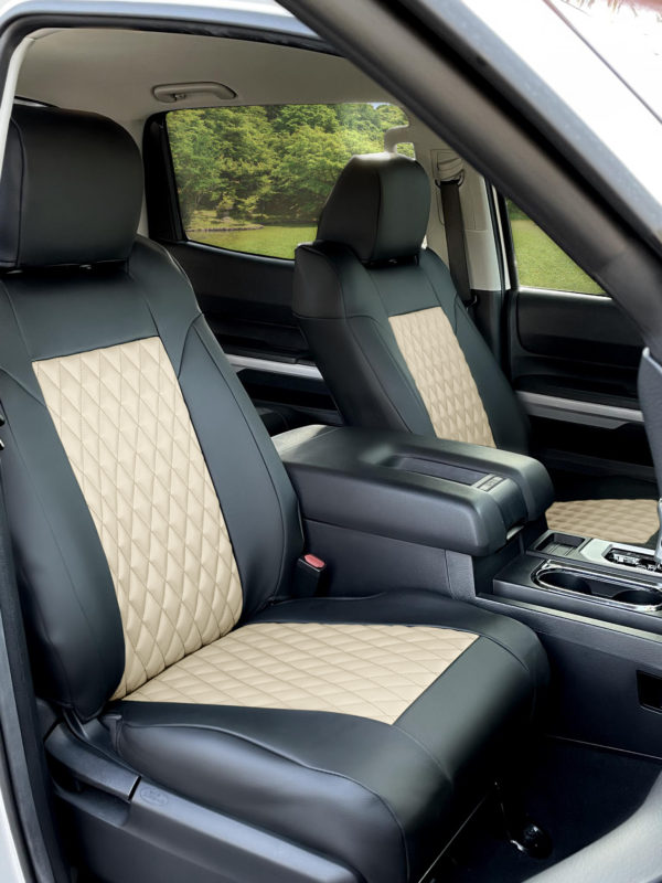 Black Trim & Sandstone Quilted Insert seat covers