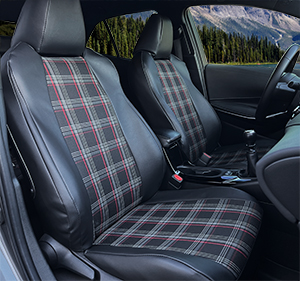 Chevy C7500 Kodiak Leather Plaid Seat Covers