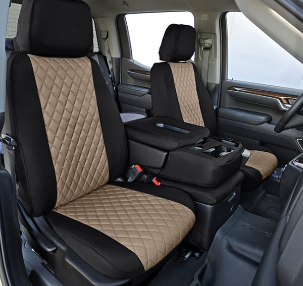 custom seat covers cordura diamond black / beige