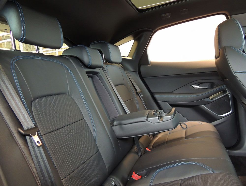 Durable seat covers for back seat of car installed in a modern SUV interior