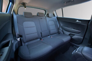 Durable seat covers for back seat of car installed in a modern SUV interior