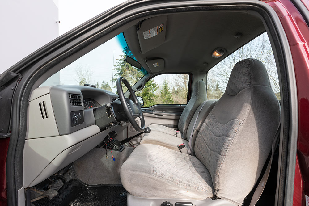 Strong seat covers installed in a truck with bench seating