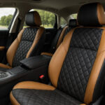 Premium luxury car seat covers installed in a high-end vehicle interior