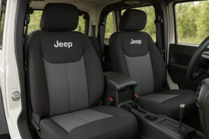 Jeep Wrangler interior with premium custom-fit car seat covers