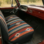 Custom-fit bench seat covers for old trucks protecting the truck's interior