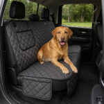 Canine seat covers for trucks protecting seats from dog fur and dirt