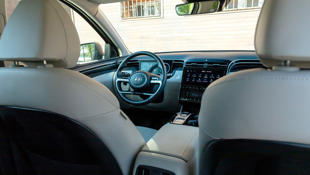 Custom fit seat covers installed in Hyundai Tucson interior