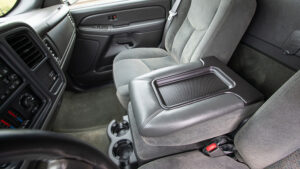 Durable truck seat covers installed on pickup truck interior