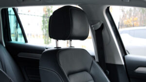 Custom-fit car seat covers installed in a Honda CR-V interior