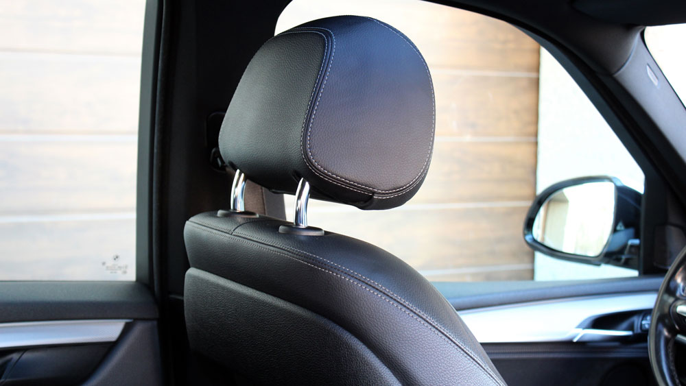 Custom-fit car seat covers installed in a Honda CR-V interior