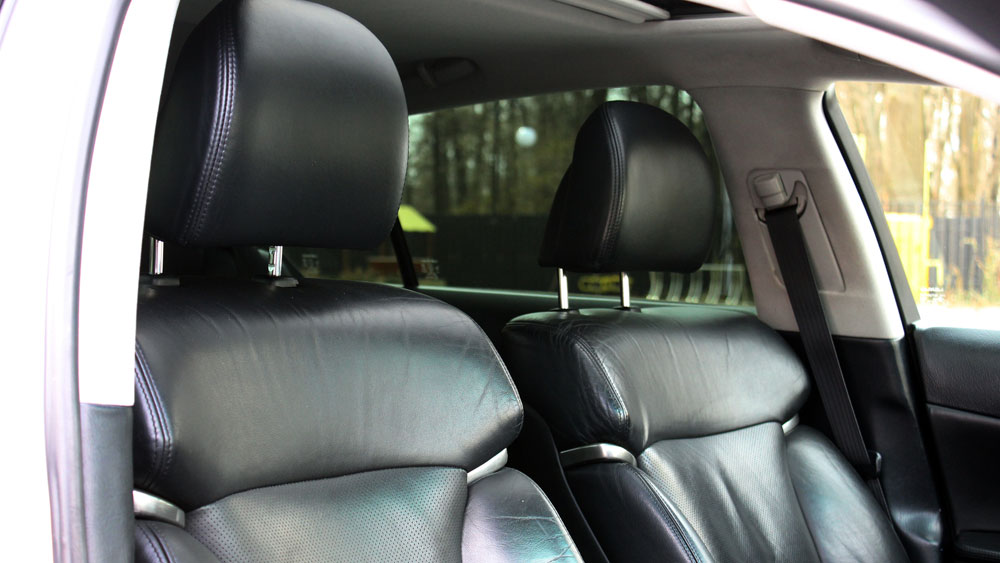 Custom-fit car seat covers installed in a Honda CR-V interior